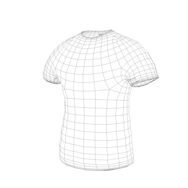 T-shirt Low-poly 3D model_5