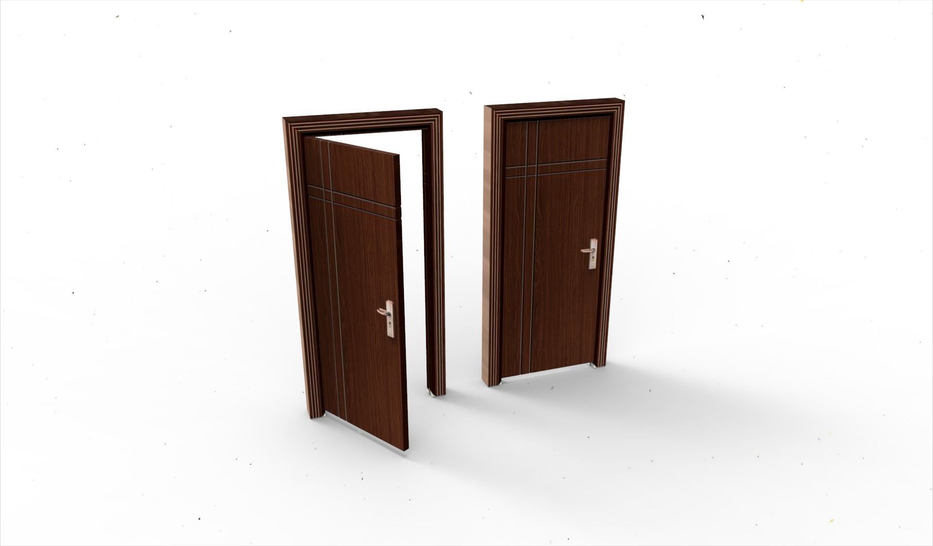 wooden  door 3D model_7