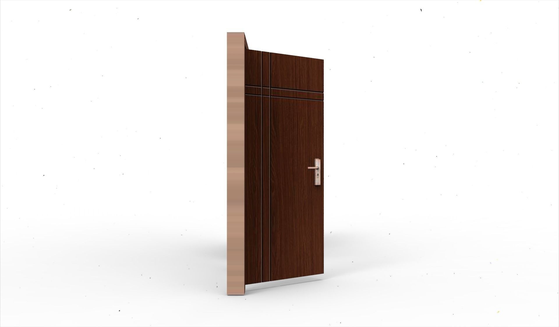 wooden  door 3D model_2