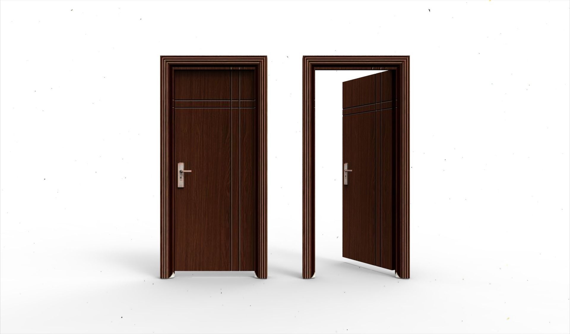 wooden  door 3D model_1