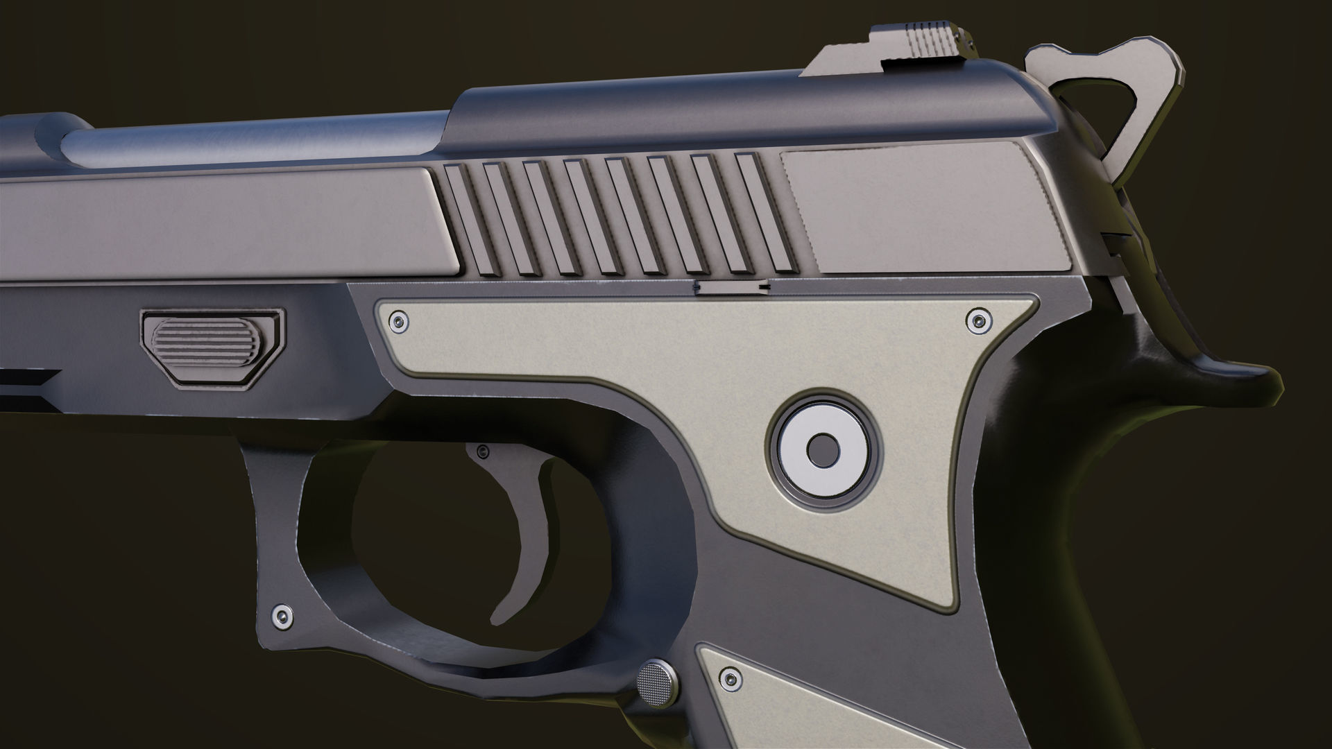 Pistol 02 Generic All PBR Unity UE Textures Included Low-poly 3D model_13