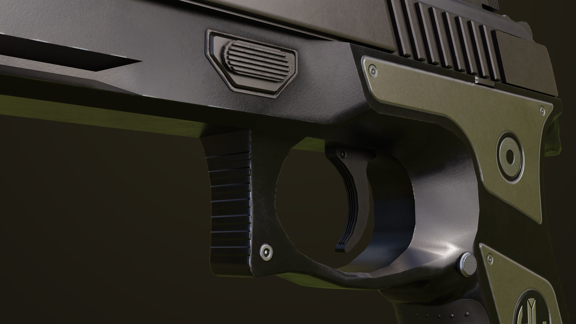 Pistol 02 Generic All PBR Unity UE Textures Included Low-poly 3D model_12