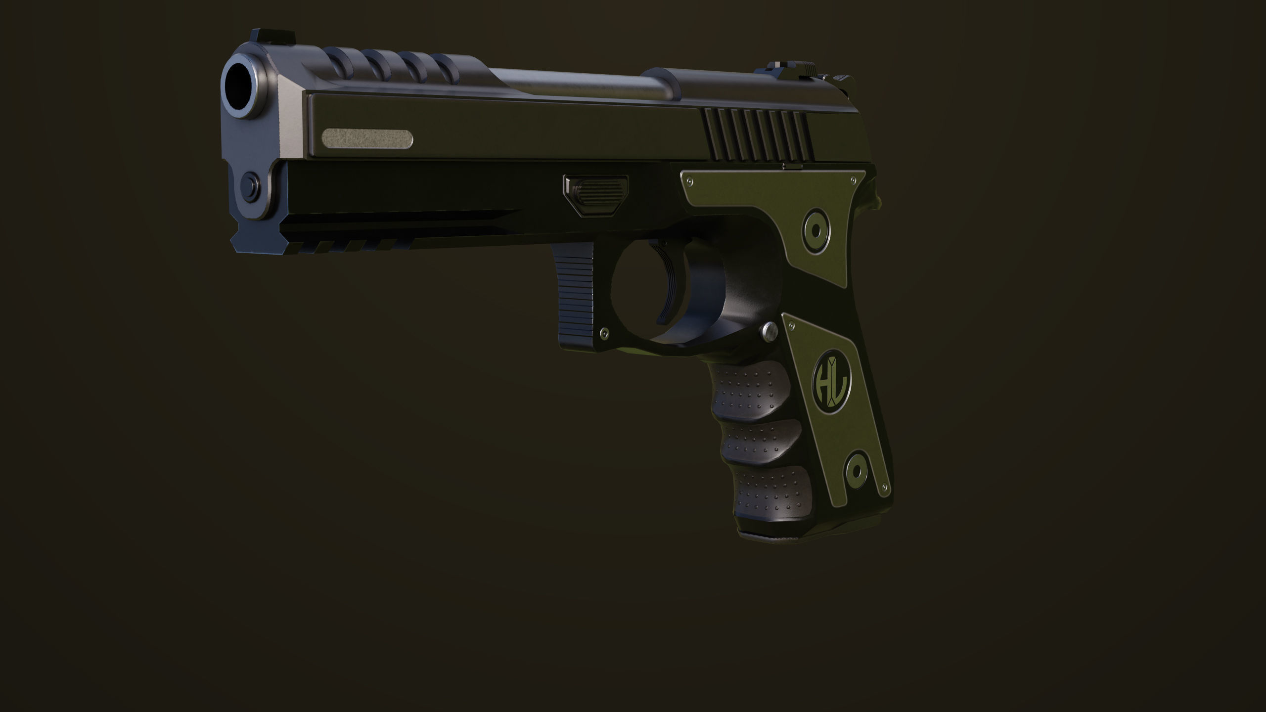 Pistol 02 Generic All PBR Unity UE Textures Included Low-poly 3D model_7