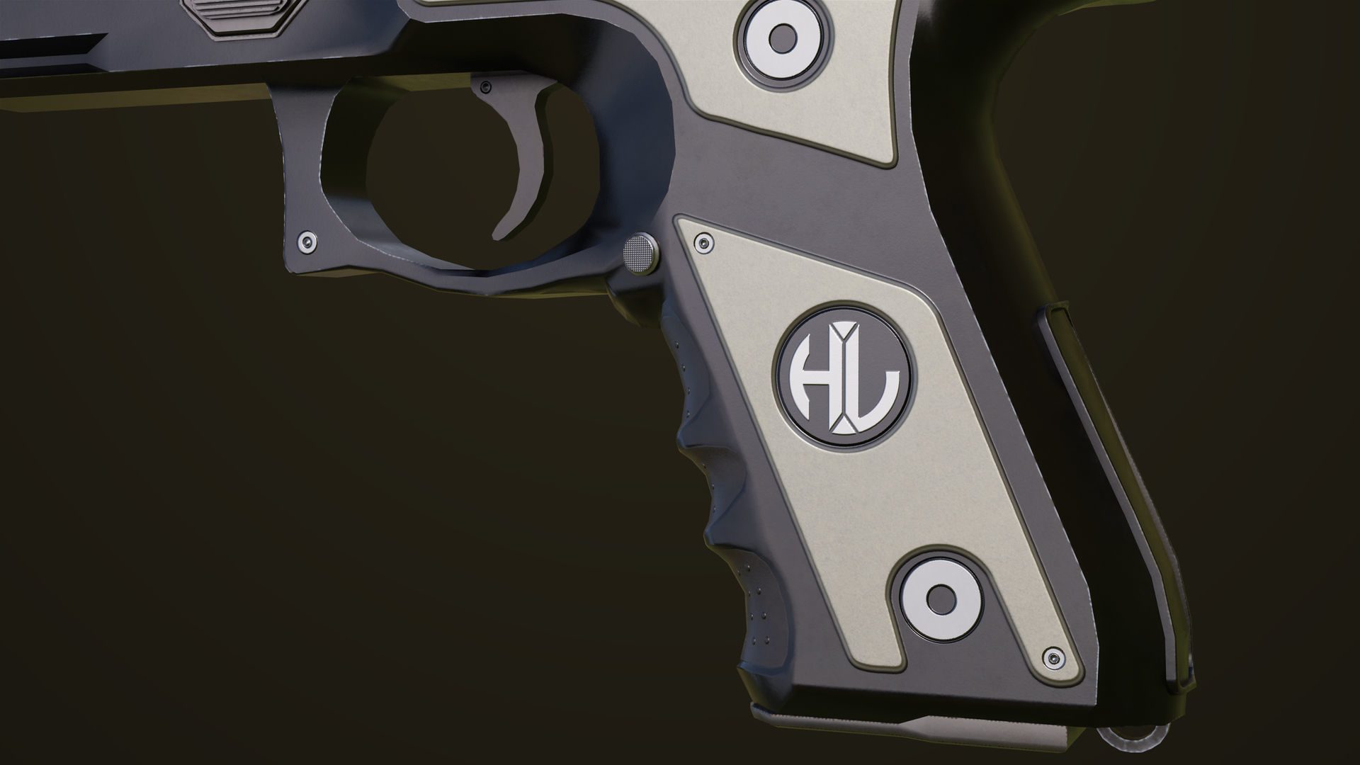 Pistol 02 Generic All PBR Unity UE Textures Included Low-poly 3D model_14