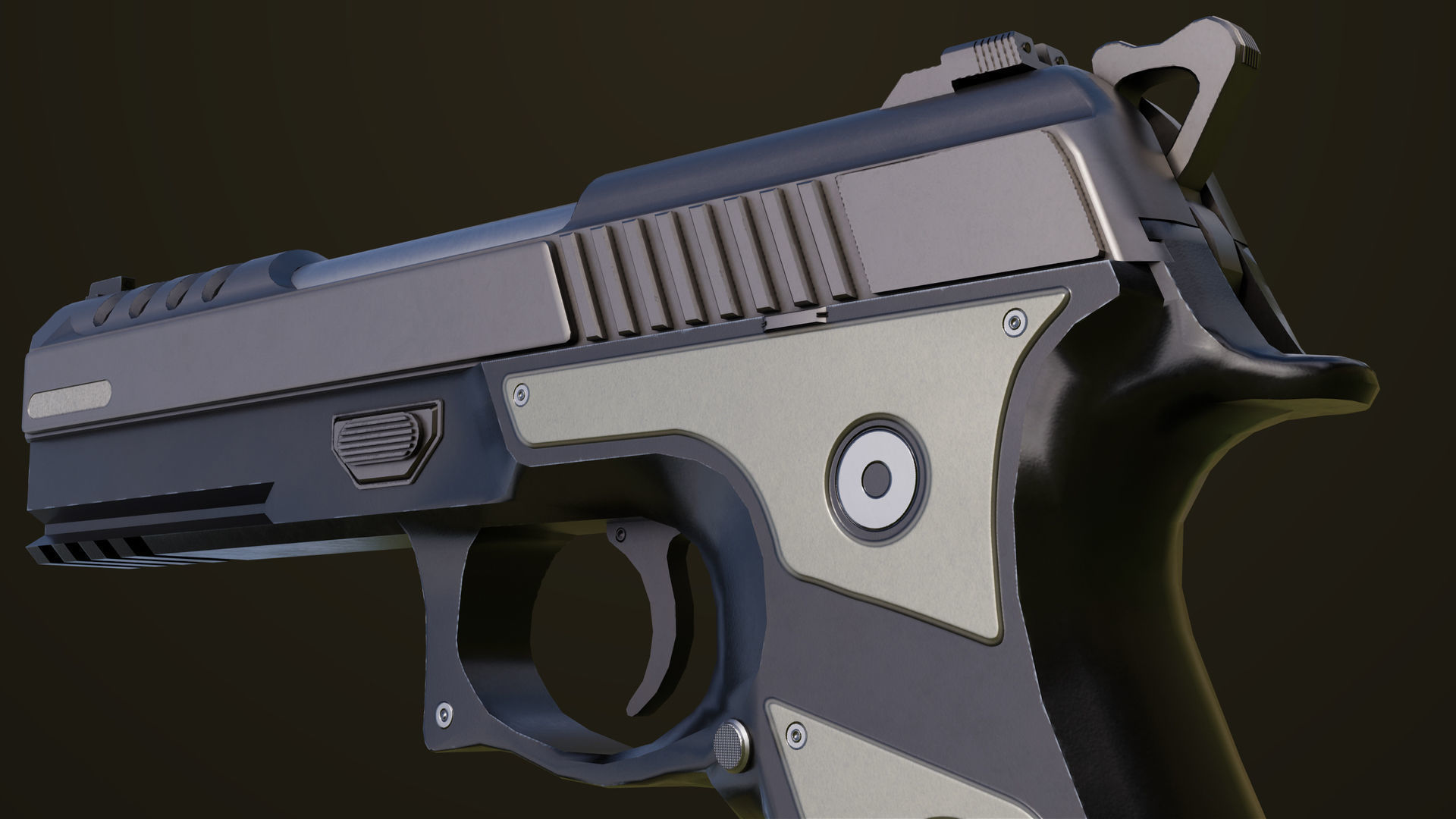 Pistol 02 Generic All PBR Unity UE Textures Included Low-poly 3D model_20