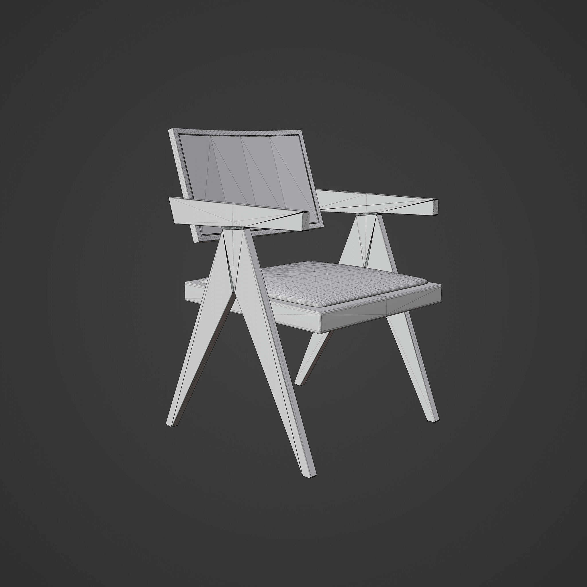 Rattan Chair Free low-poly 3D model_1