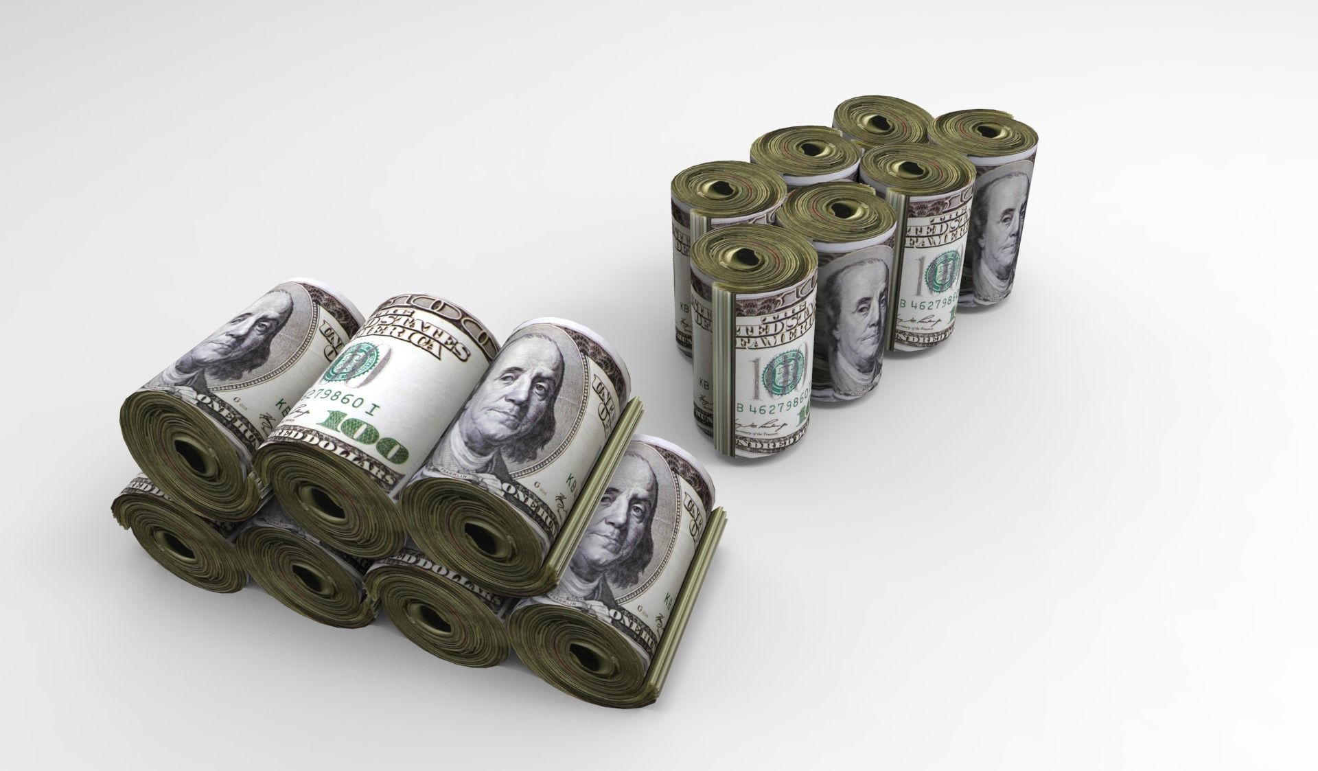 Rolled dollar 3D model_3