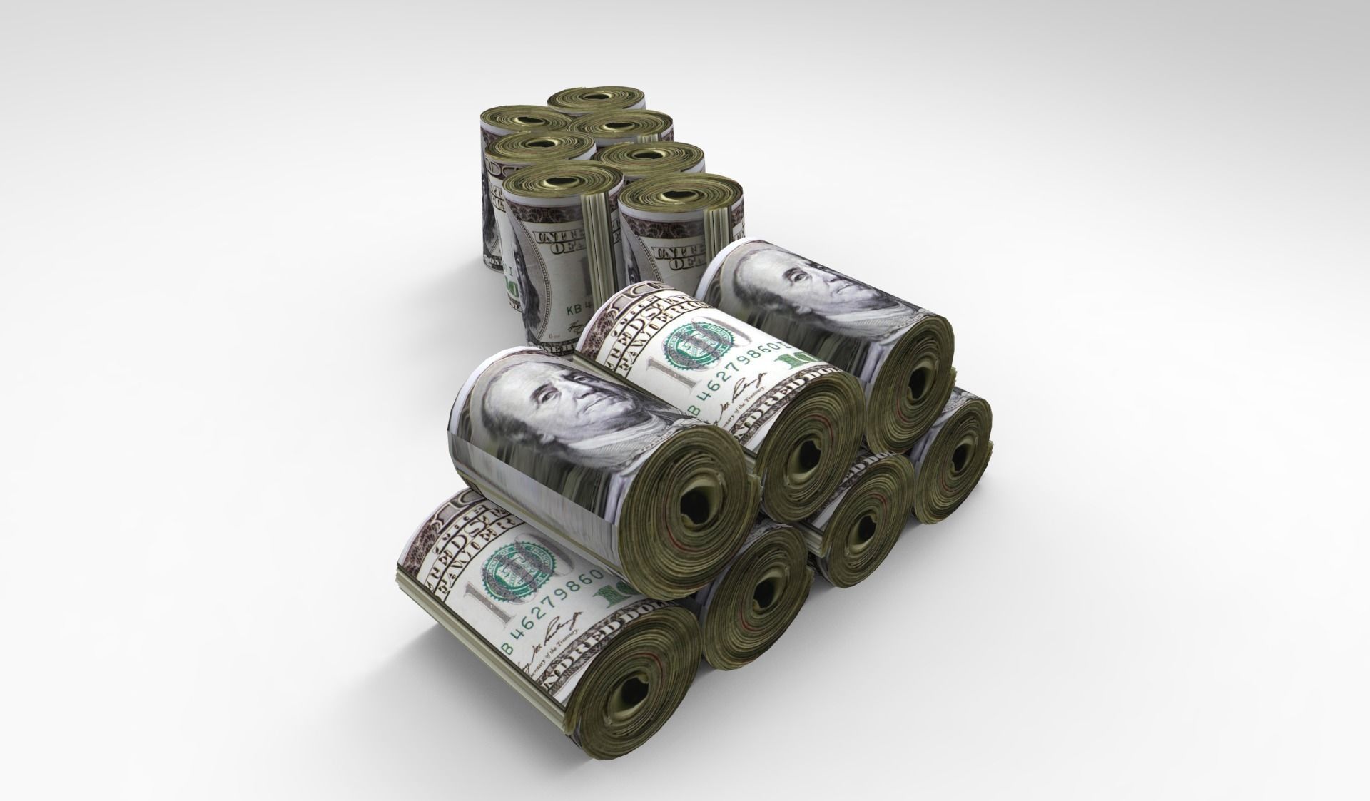 Rolled dollar 3D model_6