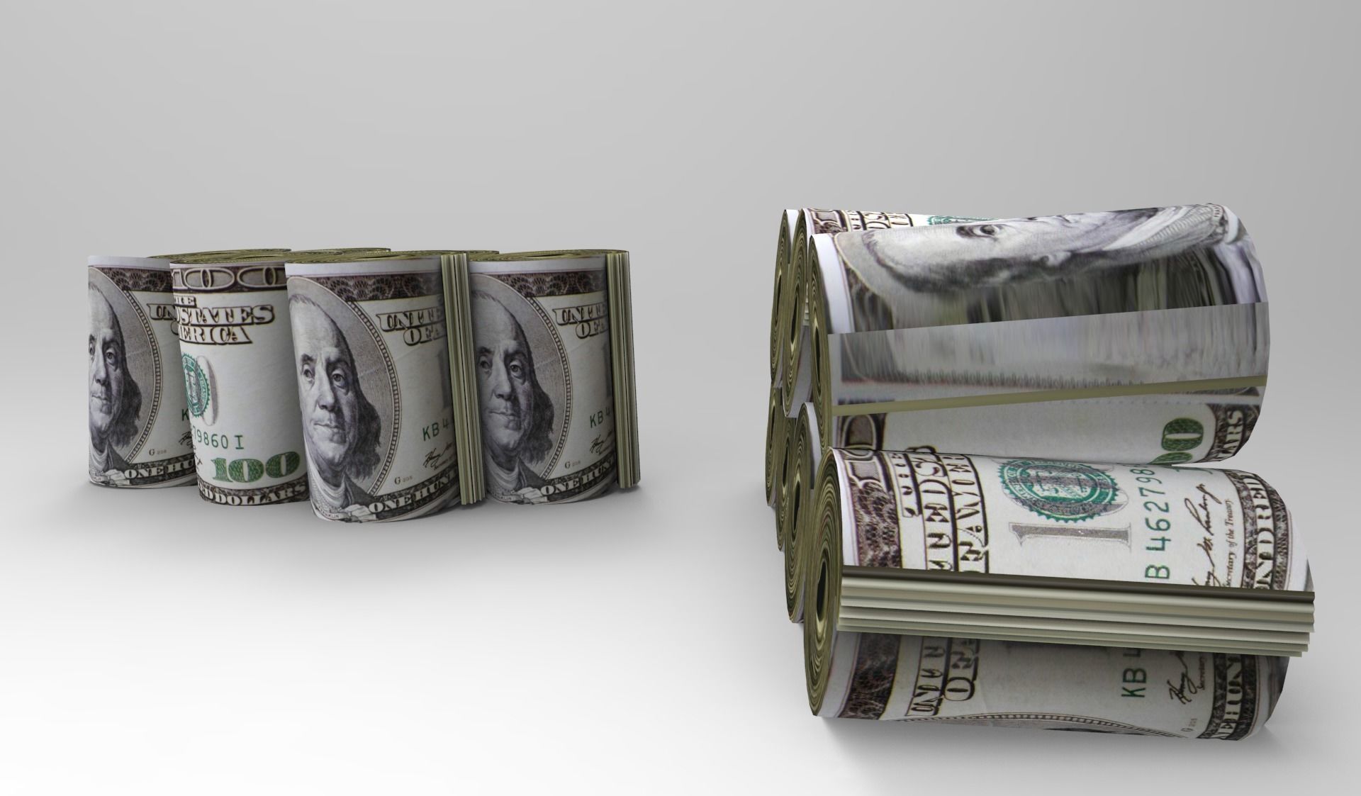 Rolled dollar 3D model_5