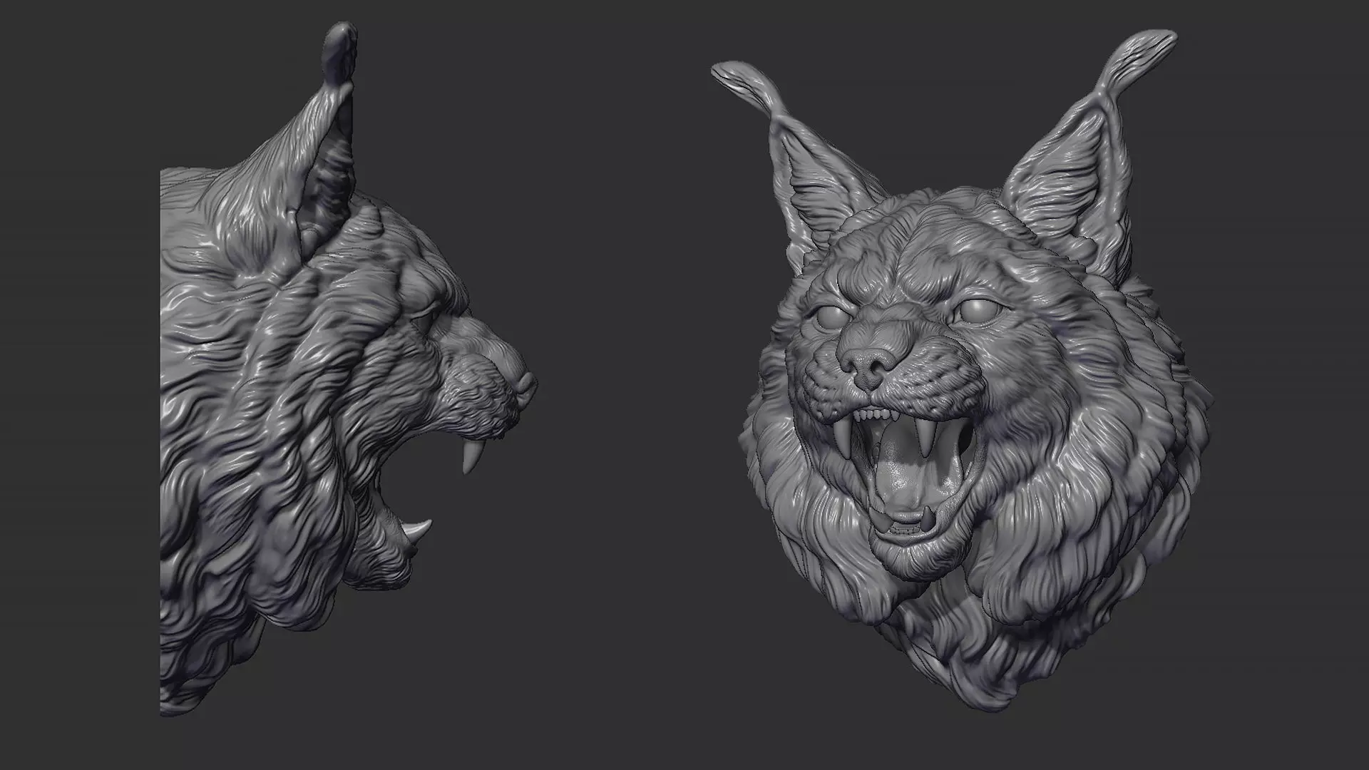 Lynx head angry 3D print model