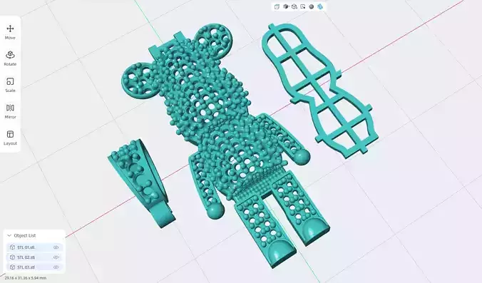 Diamond BearBrick Pendant 