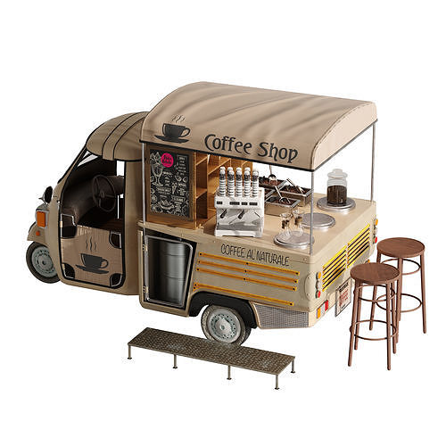 Foodtruck Coffee Brown 3D model 6