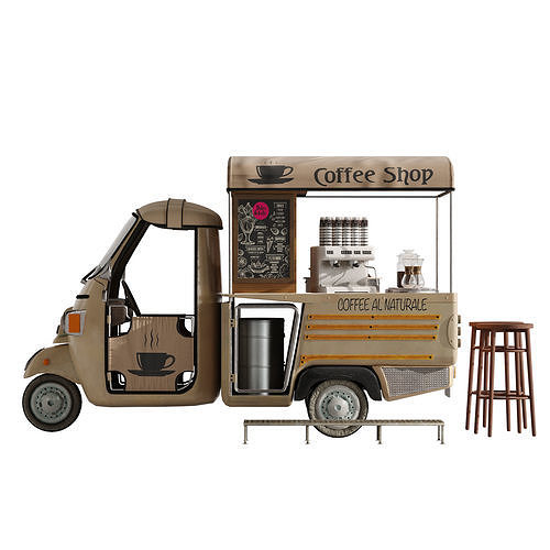 Foodtruck Coffee Brown 3D model 4