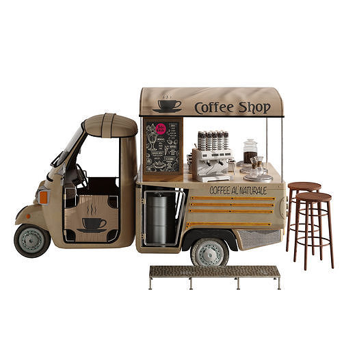 Foodtruck Coffee Brown 3D model 2