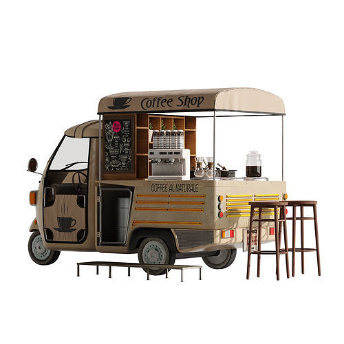 Foodtruck Coffee Brown 3D model 5