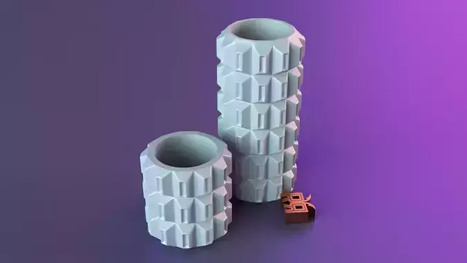 Patterned cylindrical vase