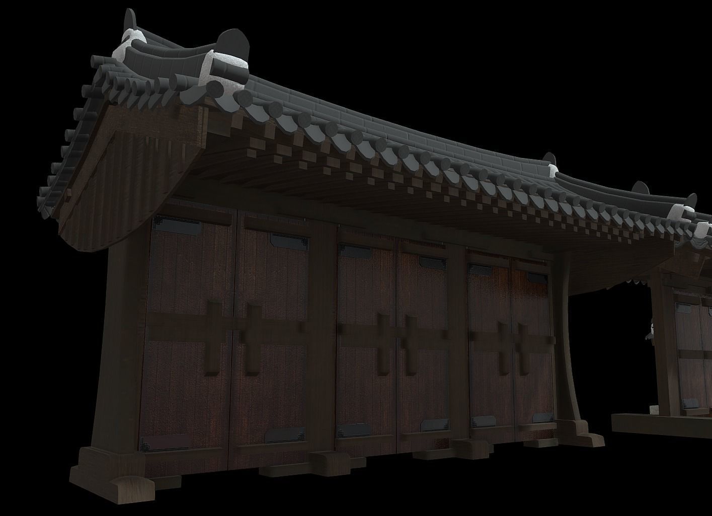 Korean Traditional Houses Hanok 03 with 11 modelings Low-poly 3D model_2