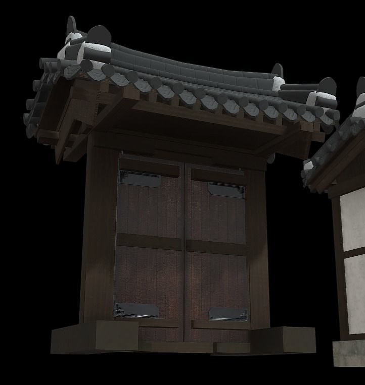 Korean Traditional Houses Hanok 03 with 11 modelings Low-poly 3D model_4