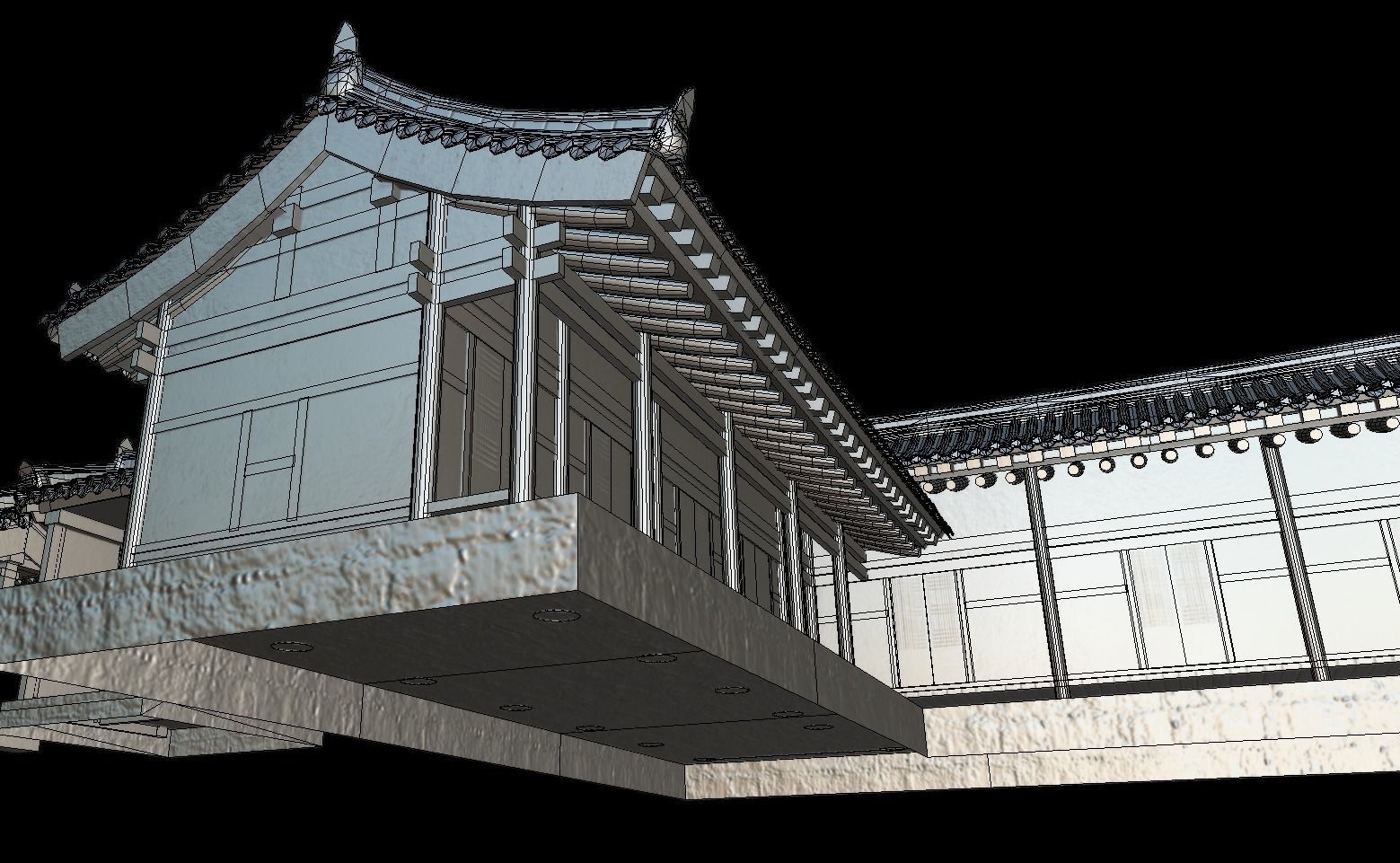Korean Traditional Houses Hanok 03 with 11 modelings Low-poly 3D model_31