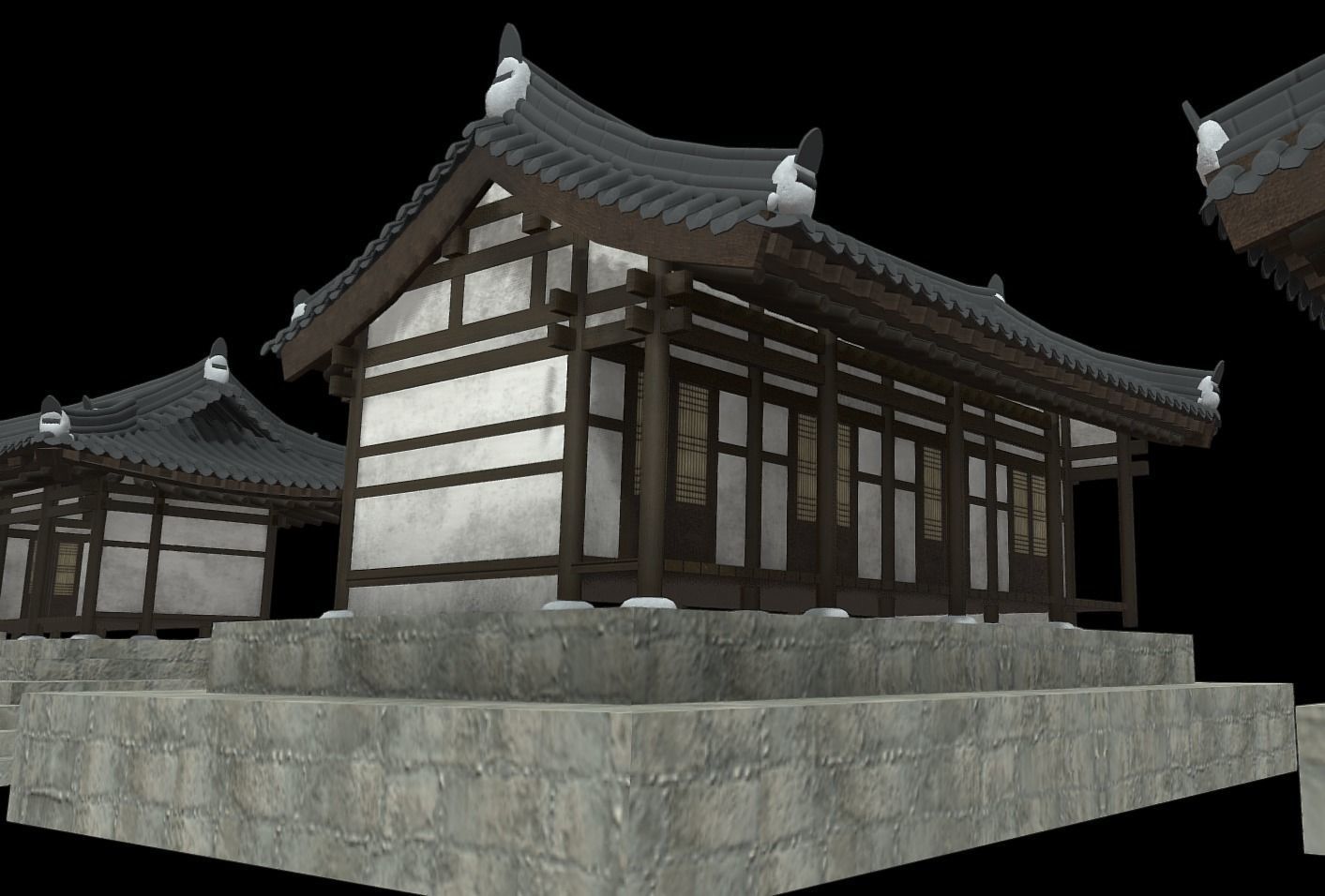 Korean Traditional Houses Hanok 03 with 11 modelings Low-poly 3D model_38