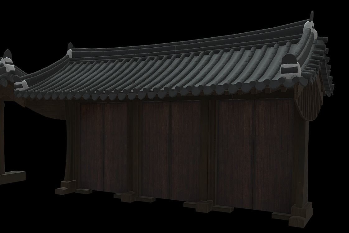 Korean Traditional Houses Hanok 03 with 11 modelings Low-poly 3D model_3