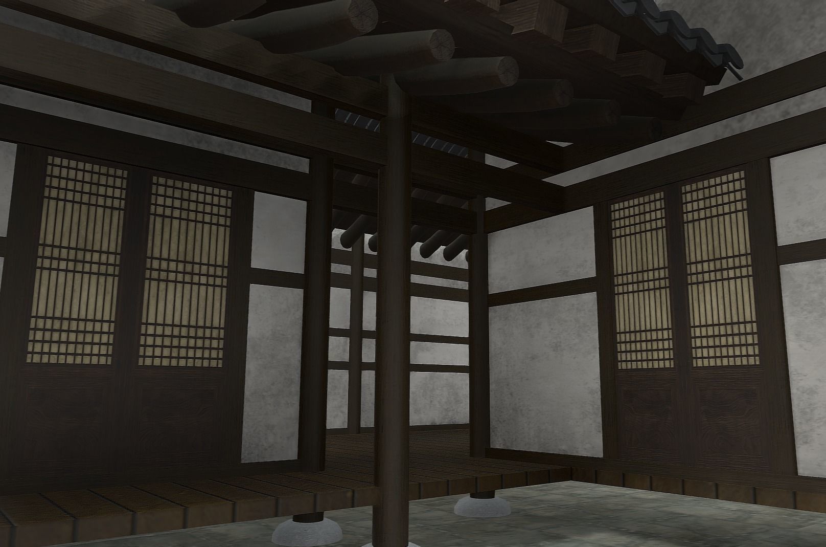 Korean Traditional Houses Hanok 03 with 11 modelings Low-poly 3D model_10