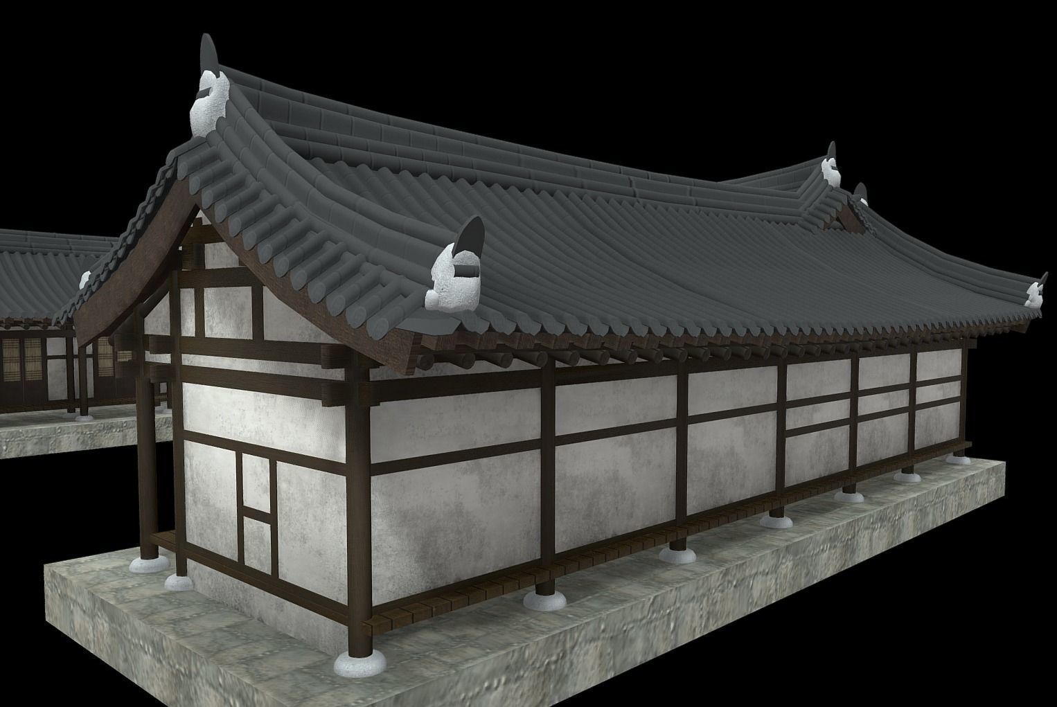 Korean Traditional Houses Hanok 03 with 11 modelings Low-poly 3D model_14