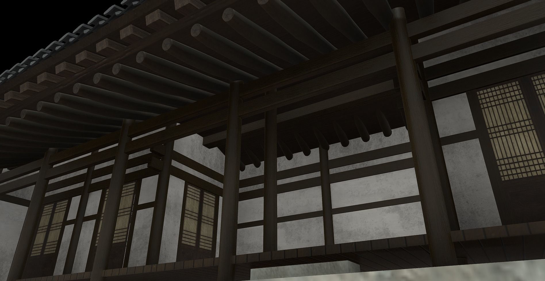 Korean Traditional Houses Hanok 03 with 11 modelings Low-poly 3D model_37