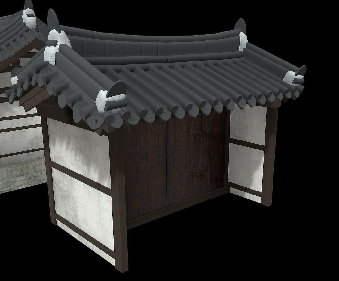 Korean Traditional Houses Hanok 03 with 11 modelings Low-poly 3D model_23