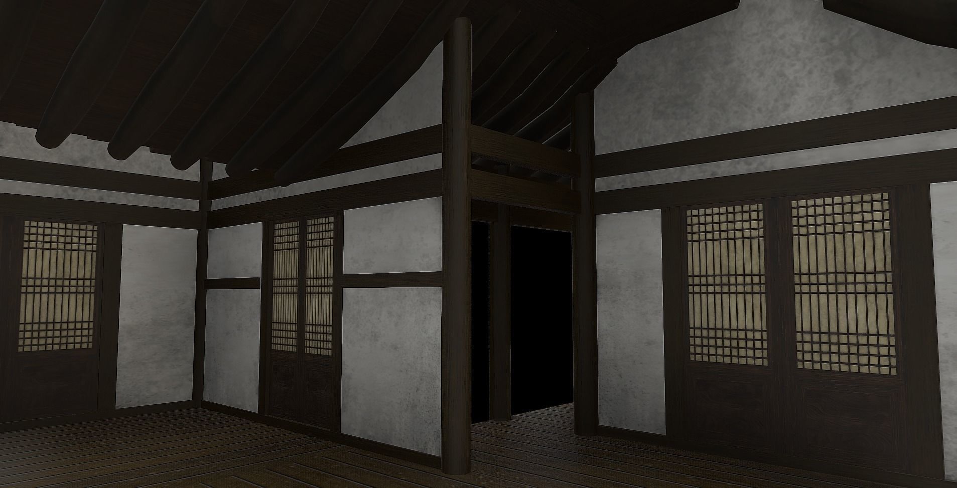 Korean Traditional Houses Hanok 03 with 11 modelings Low-poly 3D model_12