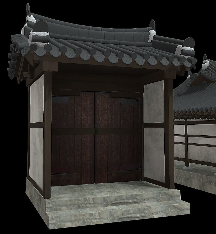 Korean Traditional Houses Hanok 03 with 11 modelings Low-poly 3D model_6