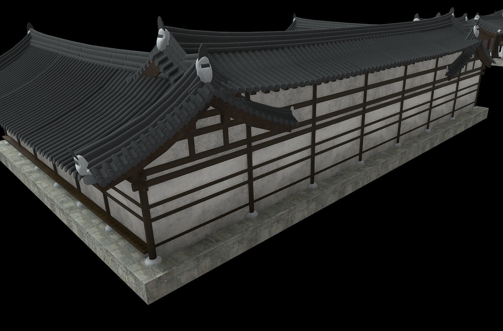 Korean Traditional Houses Hanok 03 with 11 modelings Low-poly 3D model_15