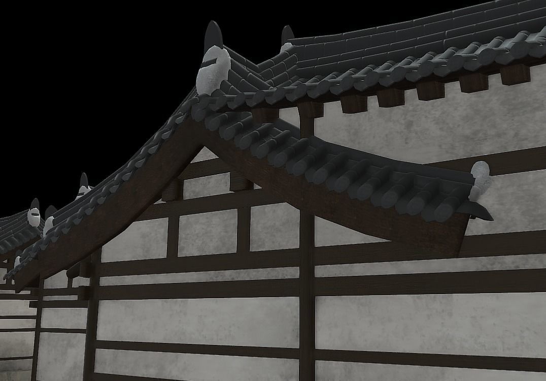 Korean Traditional Houses Hanok 03 with 11 modelings Low-poly 3D model_16