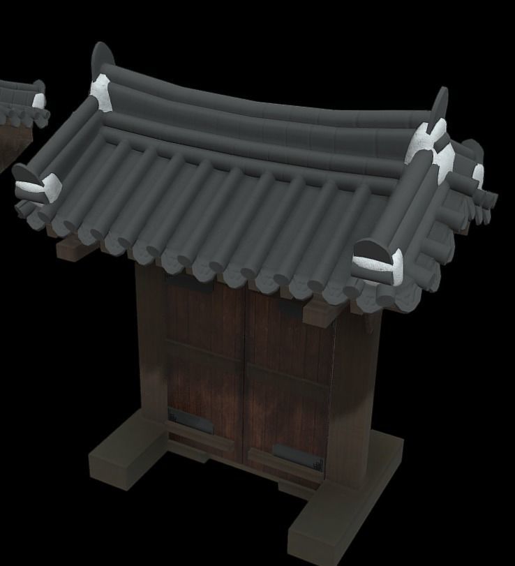 Korean Traditional Houses Hanok 03 with 11 modelings Low-poly 3D model_5