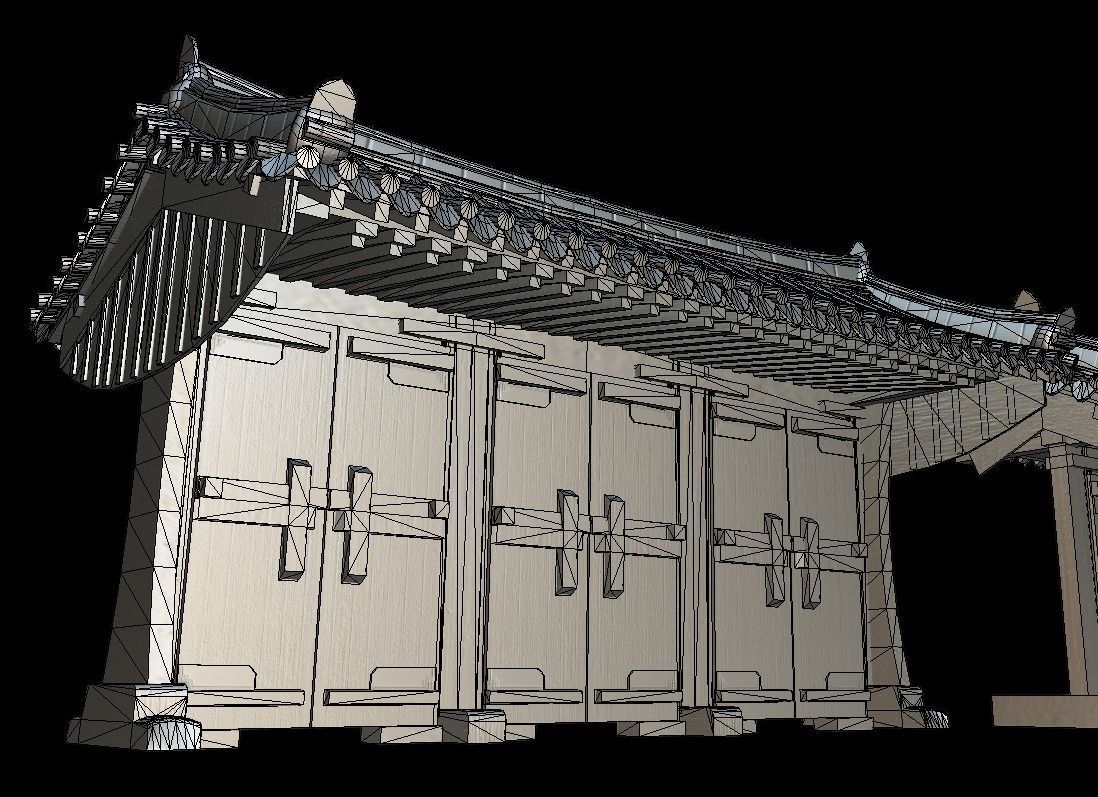 Korean Traditional Houses Hanok 03 with 11 modelings Low-poly 3D model_28