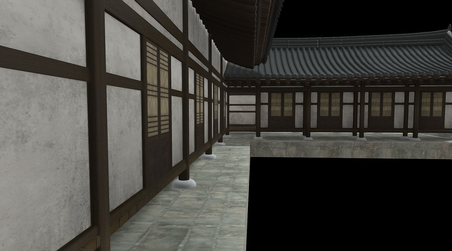 Korean Traditional Houses Hanok 03 with 11 modelings Low-poly 3D model_13
