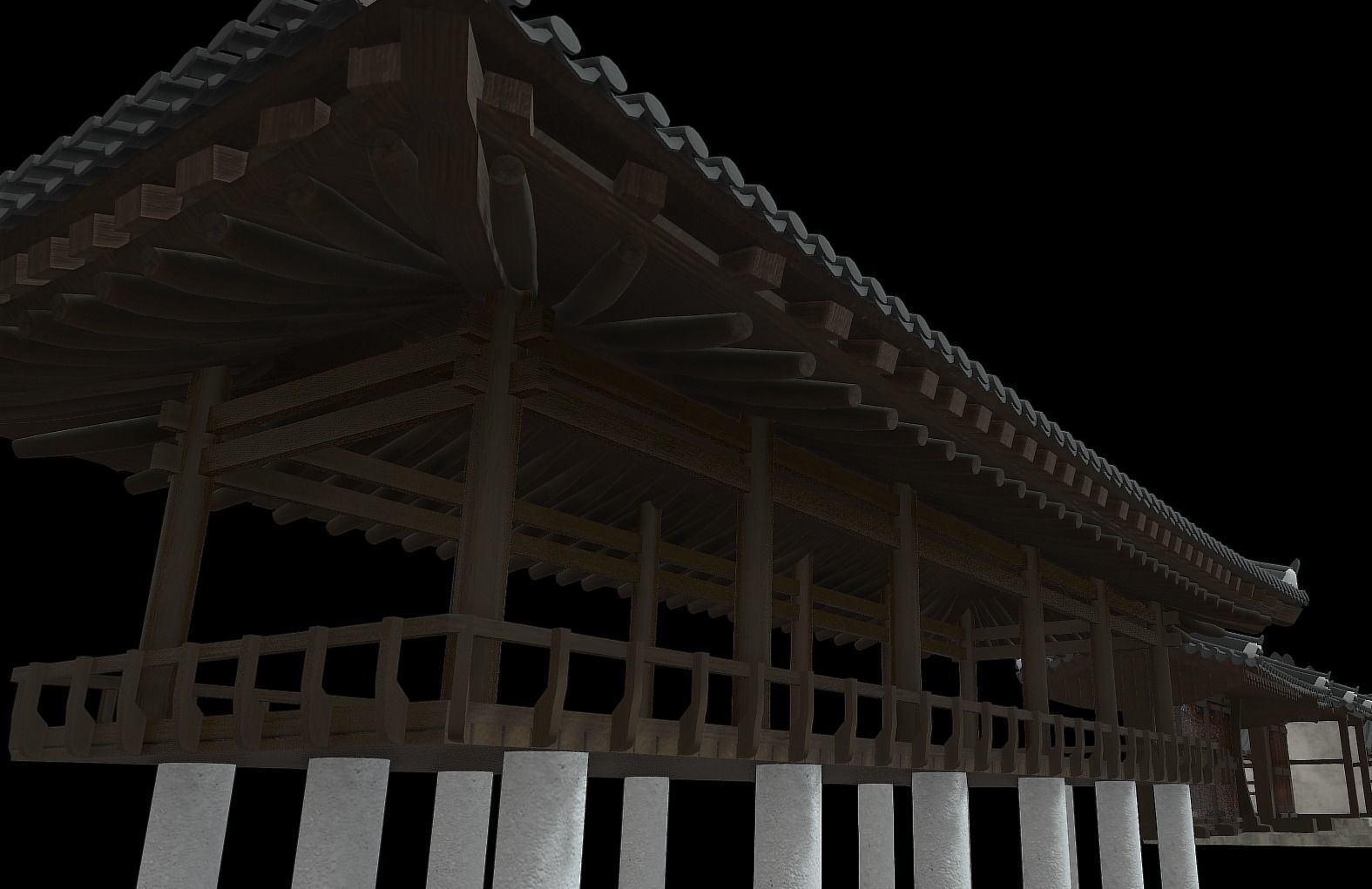 Korean Traditional Houses Hanok 03 with 11 modelings Low-poly 3D model_40