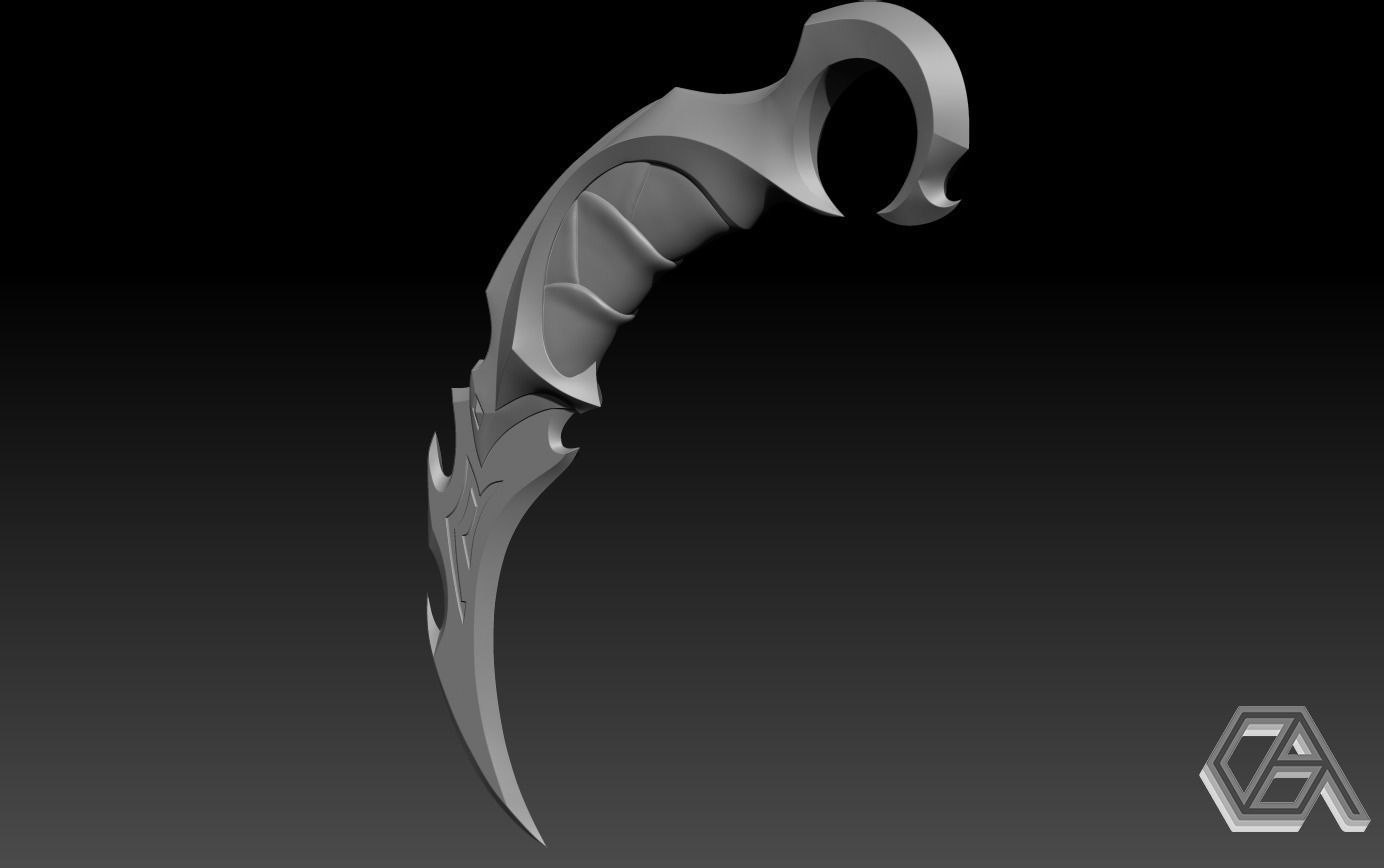 Valorant Reaver Karambit 3D print model_2