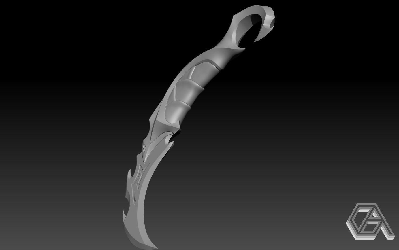 Valorant Reaver Karambit 3D print model_3