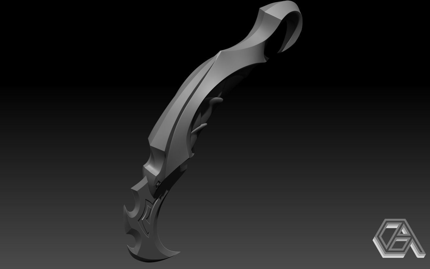 Valorant Reaver Karambit 3D print model_4