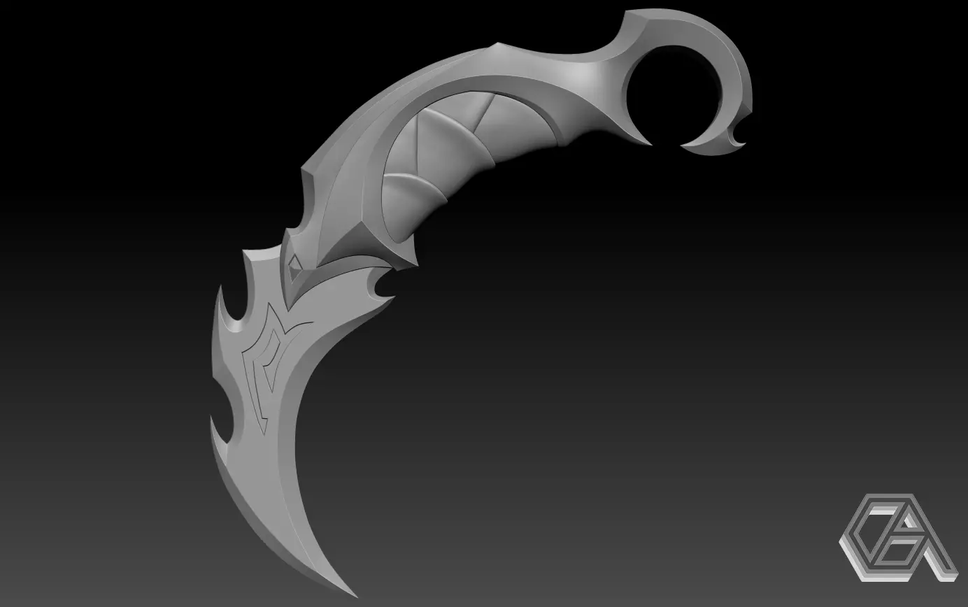 Valorant Reaver Karambit 3D print model_0