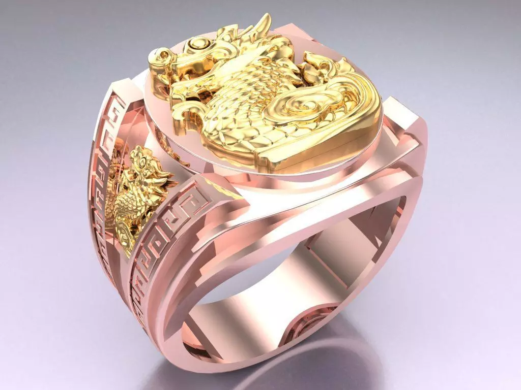 Dragon Ring - Mens Ring - N1120 3D print model
