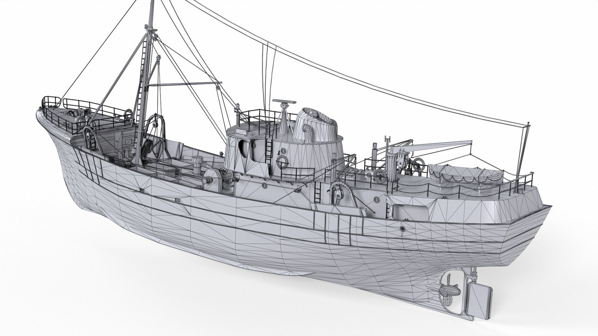 3D model North Sea Diesel Trawler VR / AR / low-poly | CGTrader