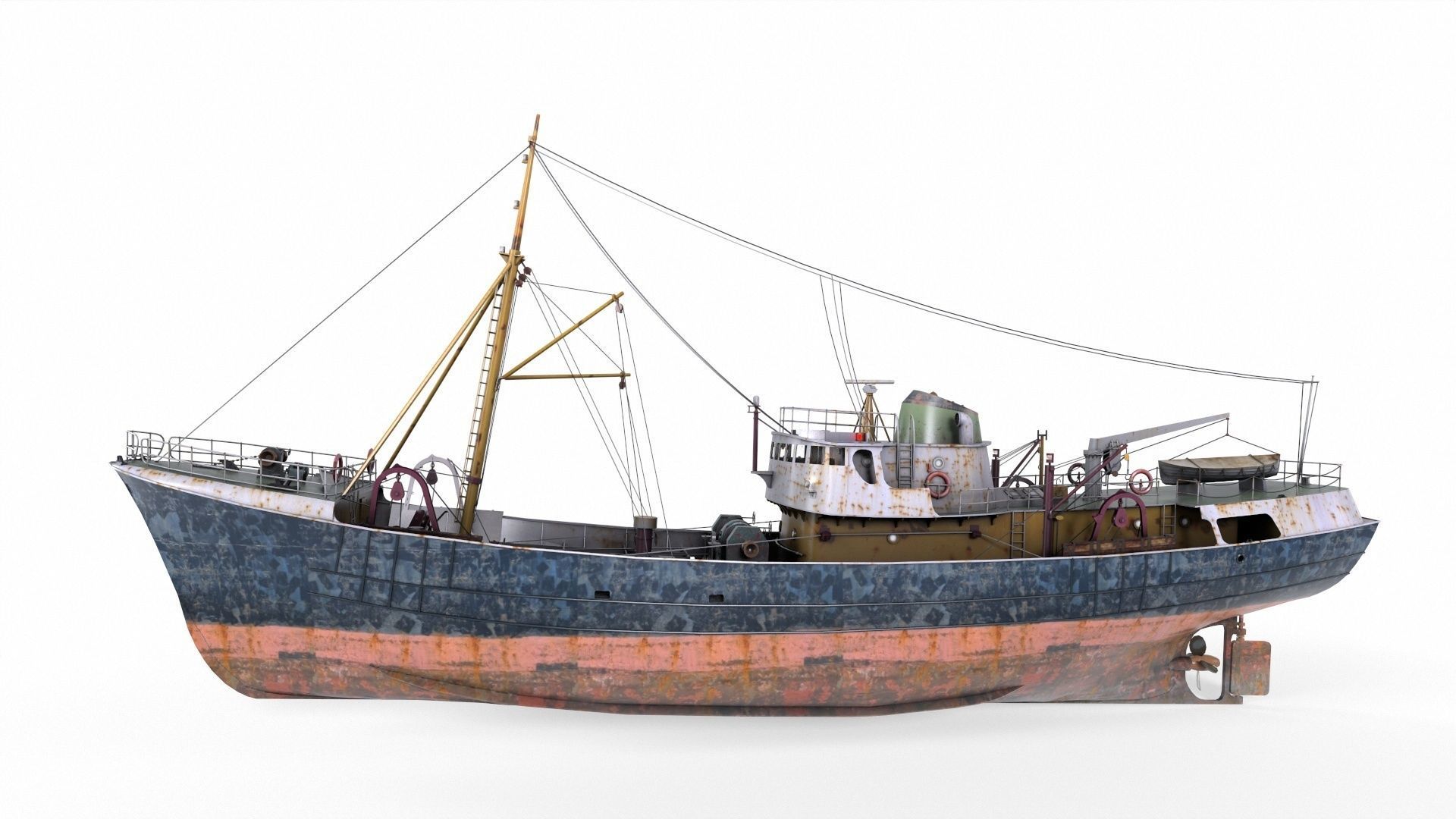 3D model North Sea Diesel Trawler VR / AR / low-poly | CGTrader