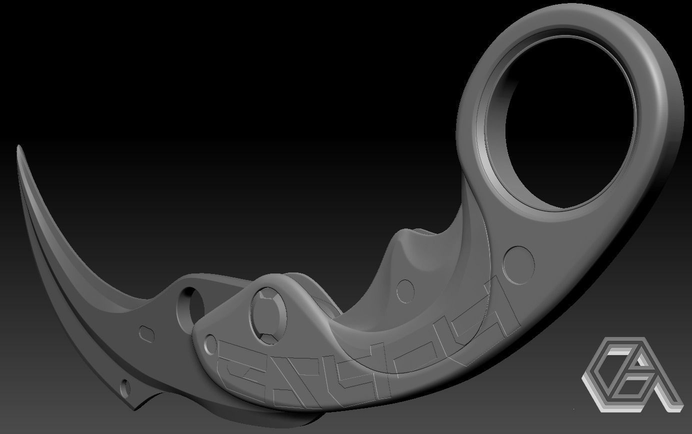 Valorant velocity karambit 3D print model_2