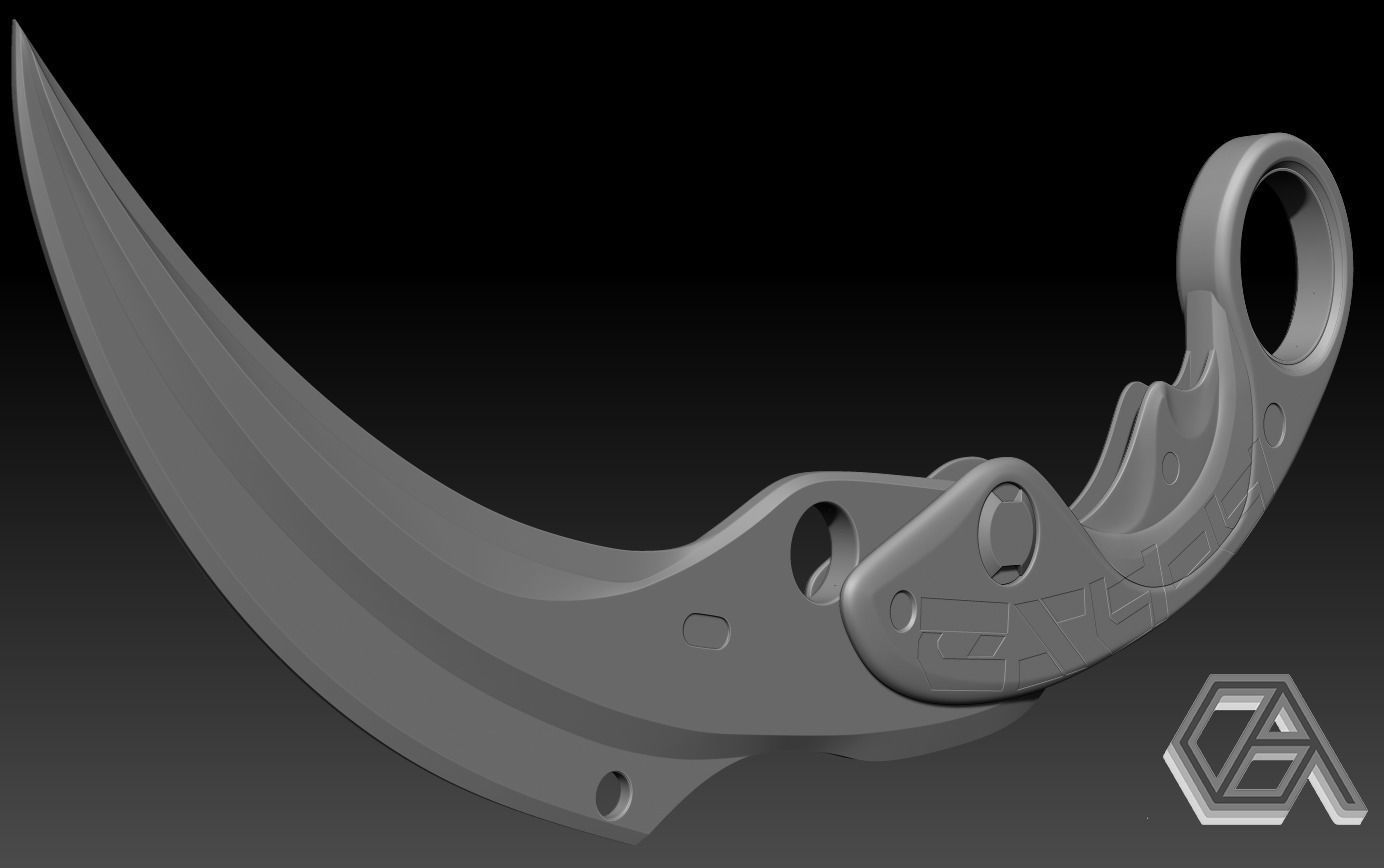 Valorant velocity karambit 3D print model_1