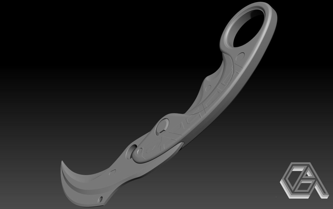 Valorant velocity karambit 3D print model_4