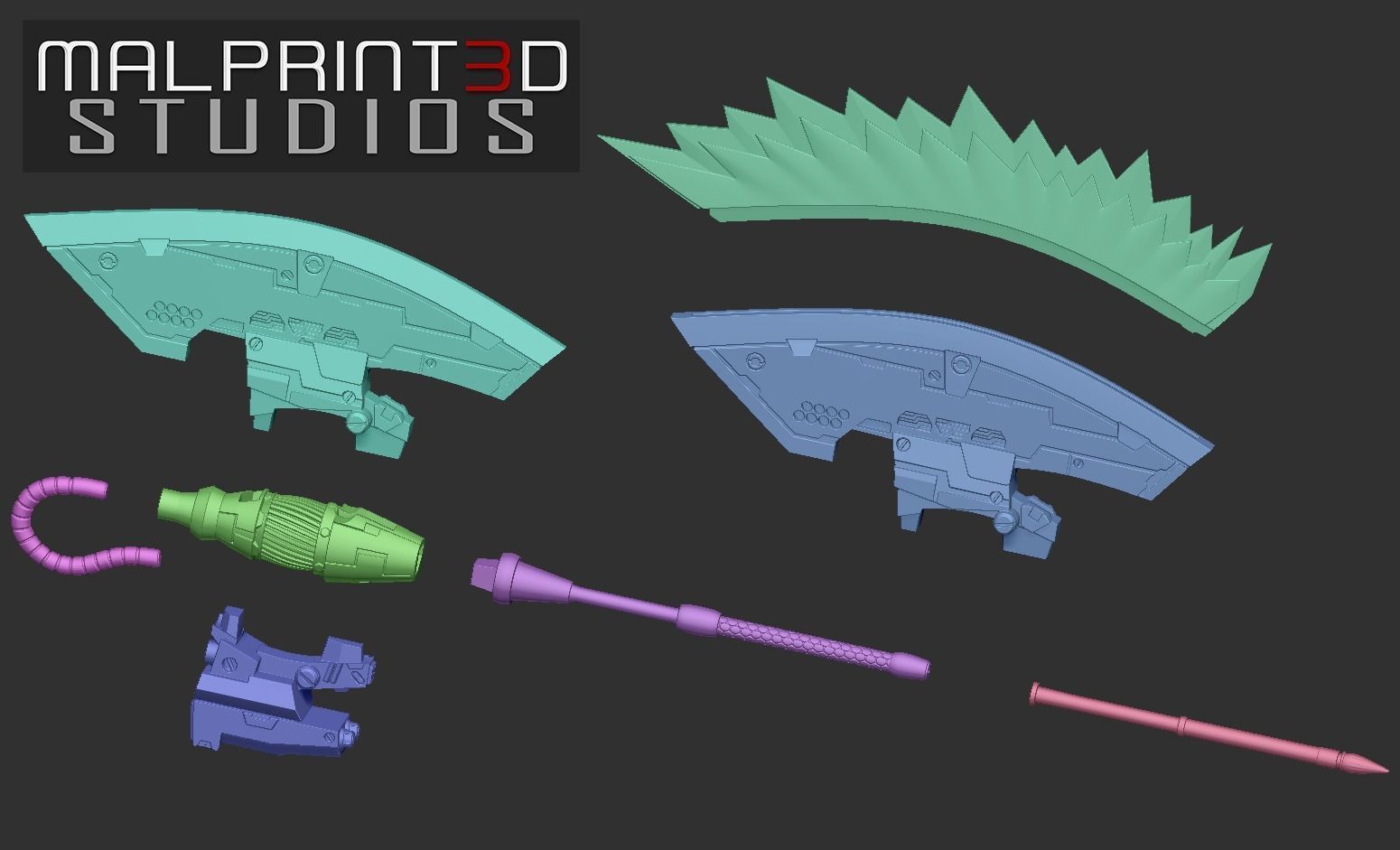 MG Scale Zaku Big Axe MALPRINT3D STUDIOS Version 3D print model_1