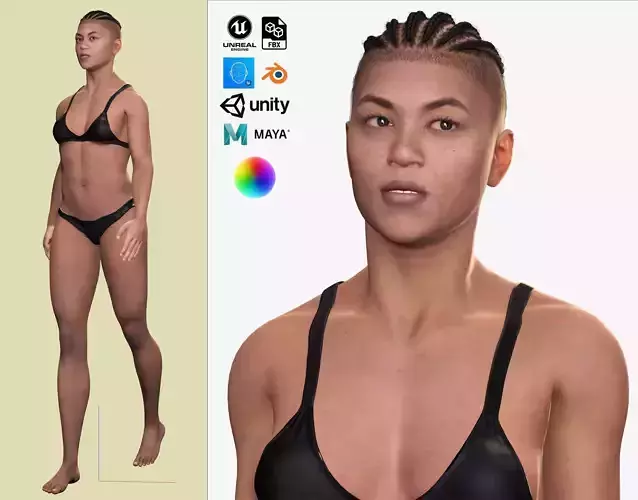 Zara - The Silent Fury  Low-poly 3D model