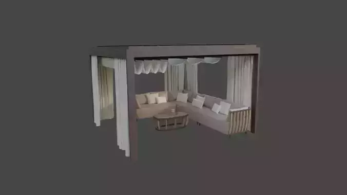 Pergola Eivissa Ethimo Low-poly 3D model